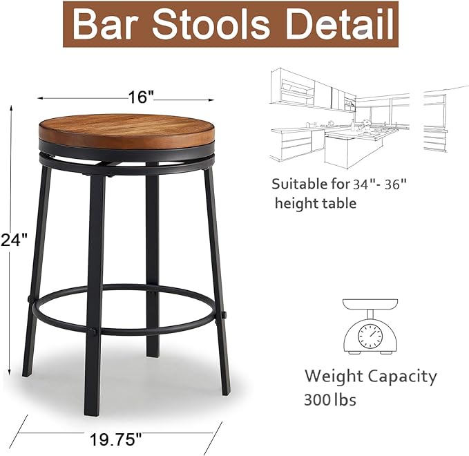 Vintage Inspired Swivel Bar Stools