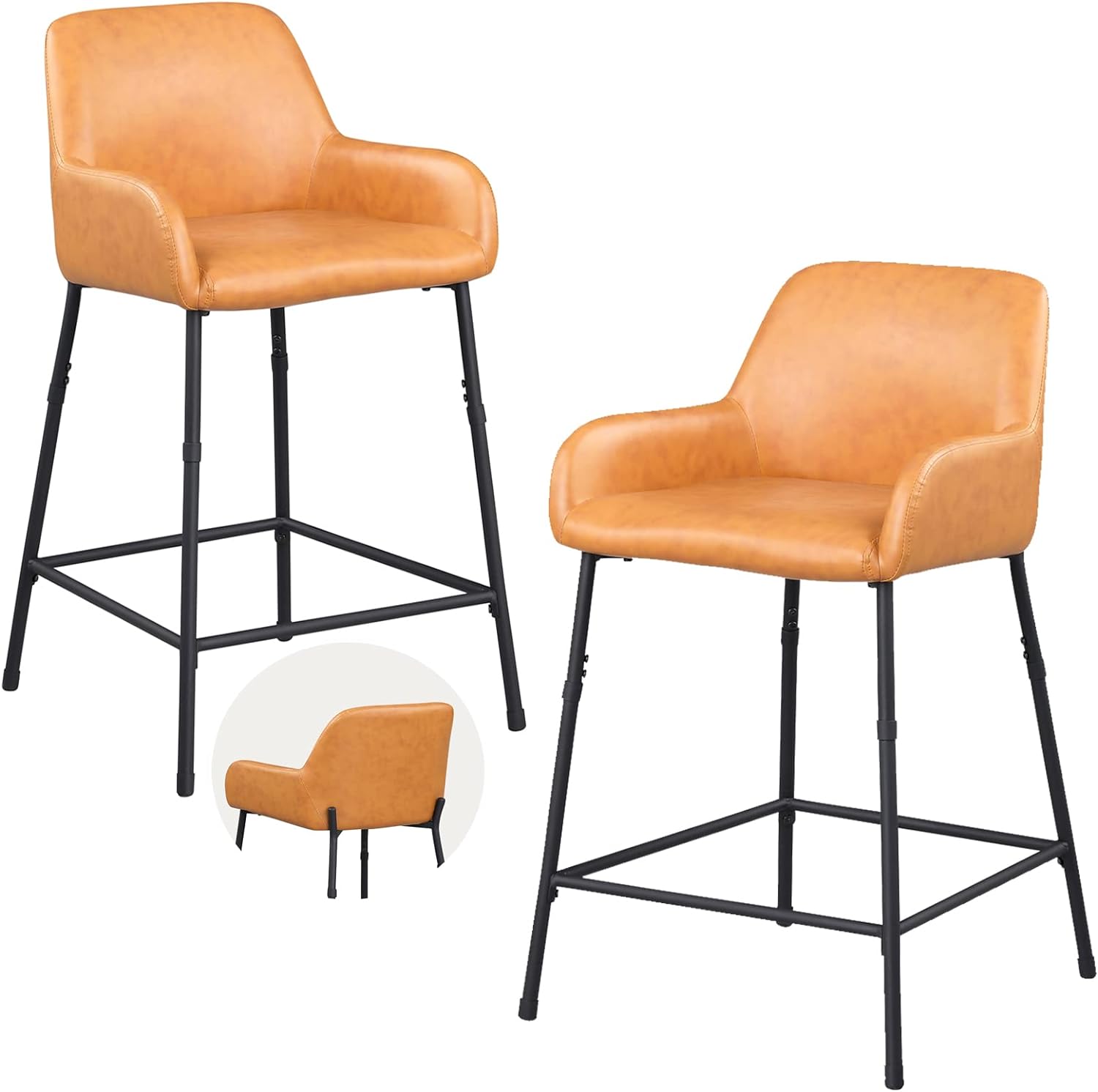 Elegant High-Back Counter Chairs （Set of 2）